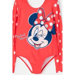 DISNEY - Vestido de baño de Minnie Mouse manga larga para niña