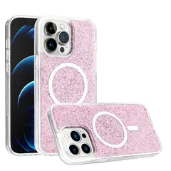 GENERICO - Carcasa Case para Iphone 13 PRO Escarcha Morado + Manilla Gratis