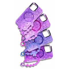 GENERICO - Carcasa Case para Iphone 15 PRO MAX Escarcha Morado + Manilla Gratis