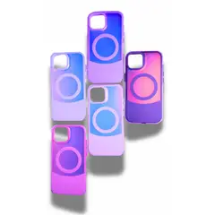 GENERICO - Carcasa Case para Iphone 15 PRO Tornasol Morado + Manilla Gratis
