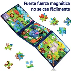 GENERICO - Libro Rompecabeza Magnético 3 En 1 Tema Fiesta En El Bosque