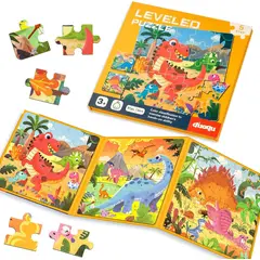 GENERICO - Libro Rompecabeza Magnético 3 En 1 Tema Dinosaurio
