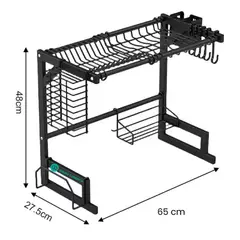 HOME - Estante De Acero Inoxidable Escurridor 65cm Negro