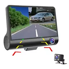 GENERICO - Video Cámara Para Carro 3 Lentes Frontal Reversa Interno