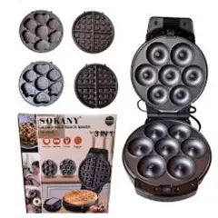 GENERICO - Waflera Sokany Antiadherente 3 En 1 Multifuncional Mini Donas