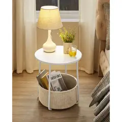 RTA DESIGN - Mesa Auxiliar Kley Blanco Ideal Para Espacios Reducidos