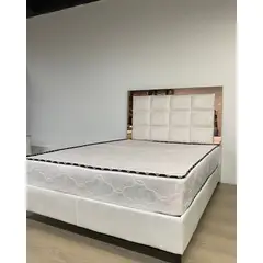 GENERICO - Combo juego de alcoba Base cama + espaldar blanco + colchon