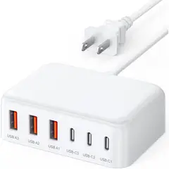 GENERICO - Cargador Rápido Usb C 100w Gan 6puertos Tipo Usb C Estación