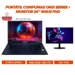 COMPUMAX - Portátil Onix i5-12450H RAM 32GB SSD 1TB Monitor 24” 100Hz FHD Lector de Huella