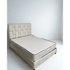 GENERICO - Juego de Alcoba Completo espaldar blanco + base cama + colchon