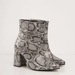 CALZADO ADRENALINA - Botin de tacón con estampado tipo serpiente gris michael