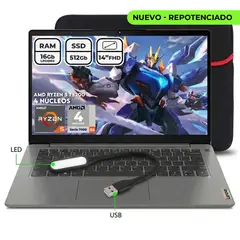 Lenovo - Portátil AMD V14 R5 7520u Ram 16gb DDR5 Ssd 512gb Fhd Computador Portátil