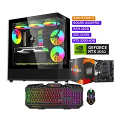 JANUS - COMPUTADOR PC GAMER R5 4600G 3,7GHZ RTX 3050 6GB 32GB RGB /512 BOARD A520PRO