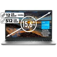 DELL - PORTÁTIL INSPIRON 3520 INTEL CORE I3 1215U 512GB SSD 12GB RAM 15,6" FHD PLATINUM SILVER