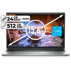 DELL - PORTÁTIL INSPIRON 3520 INTEL CORE I3 1215U 512GB SSD 24GB RAM 15,6" FHD PLATINUM SILVER