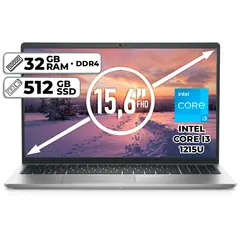 DELL - PORTÁTIL INTEL CORE I3-1215U 512GB SSD 32GB RAM 156 FHD PLATINUM SILVER