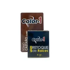 COLOR 1 - Polvo Retoque de Raíz con Canas Tono Castaño Claro