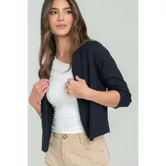 RAGGED - Chaqueta tejida lino Azul oscuro