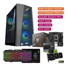 POWER GROUP - COMPUTADOR TORRE GAMER AMD RYZEN 7 8700F 16 DDR5 RGB/512 SSD RTX 5070 12 GB IA.