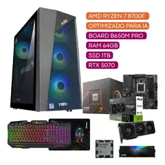 POWER GROUP - COMPUTADOR TORRE GAMER AMD RYZEN 7 8700F 64 DDR5 RGB/1TB SSD RTX 5070 12 GB IA.