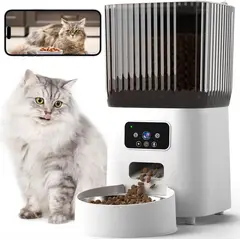 GENERICO - Comedero Dispensador Automático Gatos Perros Cámara App Voz