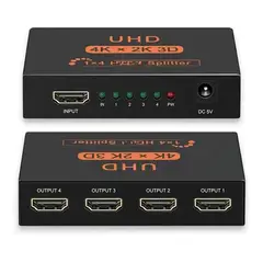 SEISA - Multiplicador Splitter Hdmi 1x4 1 Entrada 4 Salidas 3d Hd 4k