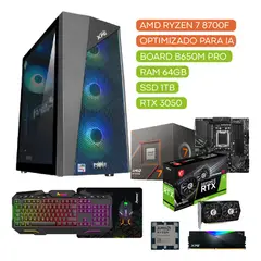 POWER GROUP - COMPUTADOR TORRE GAMER AMD RYZEN 7 8700F 64 DDR5 RGB/1 TB SSD RTX 3050 6 GB IA