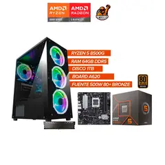 AMD - PC Gamer Ryzen 5 8500G RAM 64GB DDR5 SSD 1TB Board A620 500W BRZ RGB