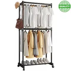ONE PIXEL - Perchero Organizador De Ropa Con Ruedas Negro