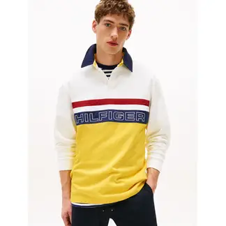 TOMMY HILFIGER - Polo blanco amplio de rugby Hilfiger Sailing