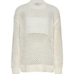 TOMMY HILFIGER - Saco blanco de tejido trenzado con logo Tommy Jeans