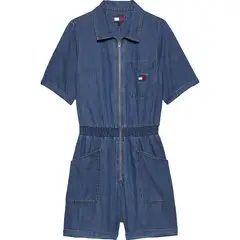 TOMMY HILFIGER - Jumpsuit azul denim con logo Tommy Jeans