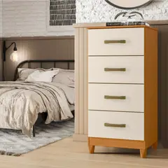 AKIVOY - Comoda Mobi 4 Cajones 105x50x40 Color Beige