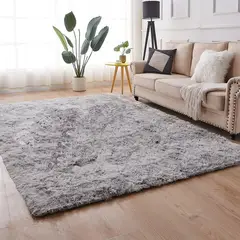 MY HOME STORE - Tapete Terciopelo Gris Celeste