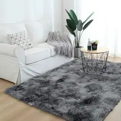 MY HOME STORE - Tapete Terciopelo Negro Gris