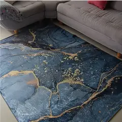 MY HOME STORE - Tapete-Persa- Mármol-Oro-Gris