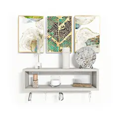 GENERICO - Porta Llaves P-10 Repisa Flotante Rectangular Color Chantilli