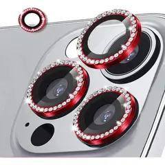 GENERICO - Protectores Cámara Lente Compatible iPhone 14 Pro y 14 Pro Max Rojo