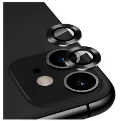 GENERICO - Protectores Cámara Lente Compatible iPhone 11 y 12 Mini Negro