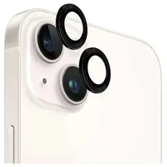 GENERICO - Protectores Cámara Lente Compatible iPhone 15 y 15 Plus Negro