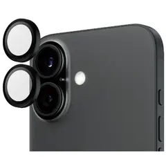 GENERICO - Protectores Cámara Lente Compatible iPhone 16 y 16 Plus Negro