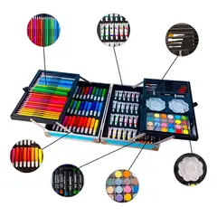 KIDSHOP - Set Kit De Colores Arte Infantil 145 Piezas Azul