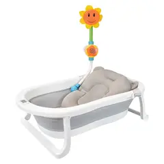 HAPPY BABY - Bañera Bebé Con Cojín Y Termómetro Hawai Plus Gris