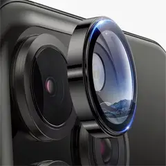 GENERICO - Protector Cámara Aro Compatible iPhone 13 Pro y 13 Pro Max Negro