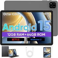 GENERICO - Tablet Android,Android 15 de 10 pulgadas con procesador Octa-Core 12 GB de RAM 64 GB
