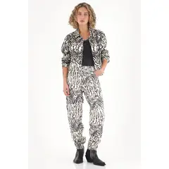 TOPMARK - Jean Mom en dril estampado para mujer