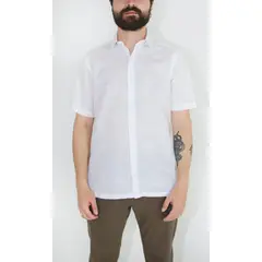 L Y H - Guayabera Para Hombre Manga Corta Blanco Marca L&H