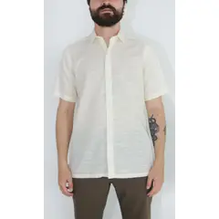 L Y H - Guayabera Para Hombre Manga Corta Amarillo Marca L&H