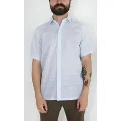 L Y H - Guayabera Para Hombre Manga Corta Azul Marca L&H