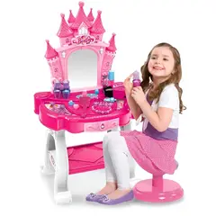 GENERICO - Set Maquillaje Tocador Castillo Peinador Juguete Niñas